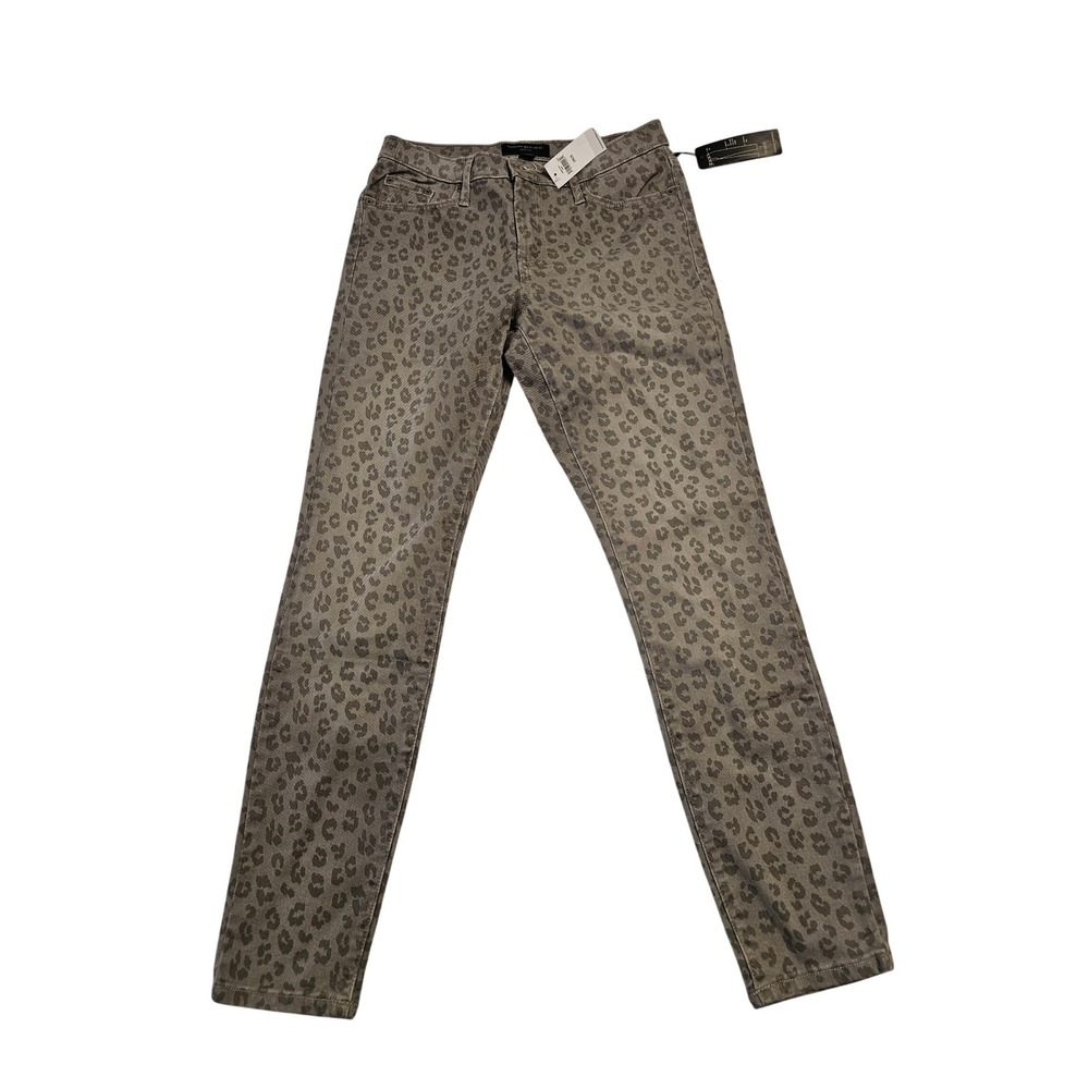 Banana Republic Factory Womens Grey Leopard Skinny Jeans Mid Rise 26/2 new